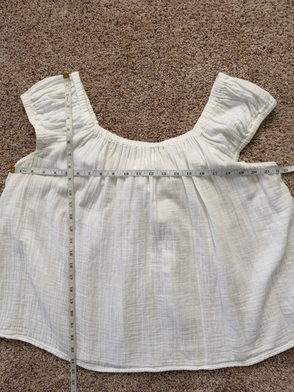 Old Navy Women’s White Crinkled Gauze Peasant Top w/Tie Back Cutout - size XL - Picture 5 of 5